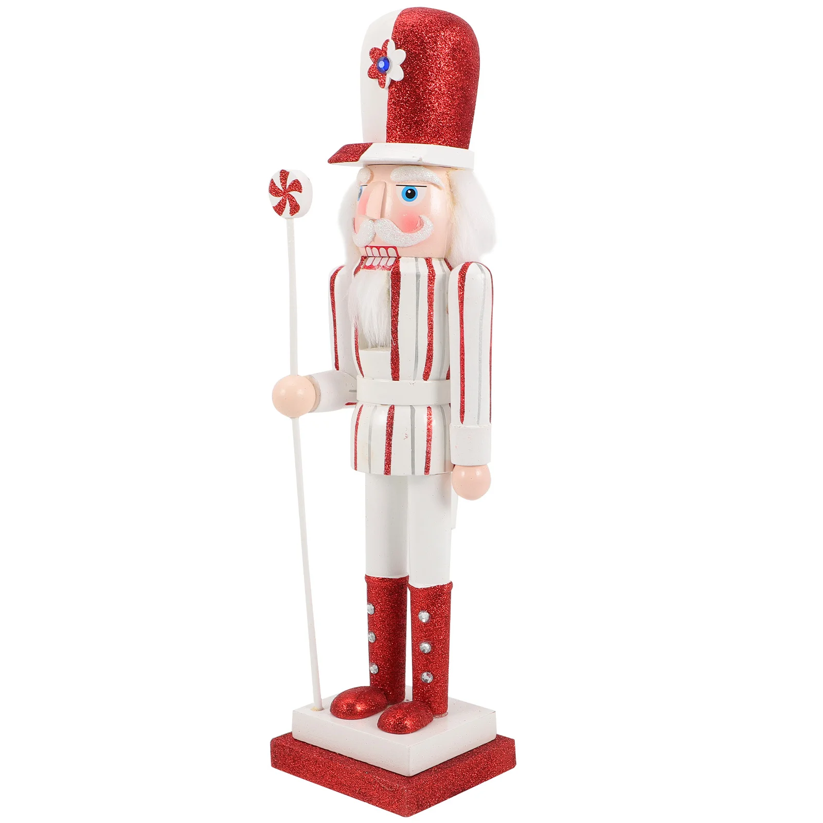 

Creative Wooden Nutcracker Soldier Decor with Stable Base for Indoor Tabletop Decoration Christmas Window Display Xmas Holiday
