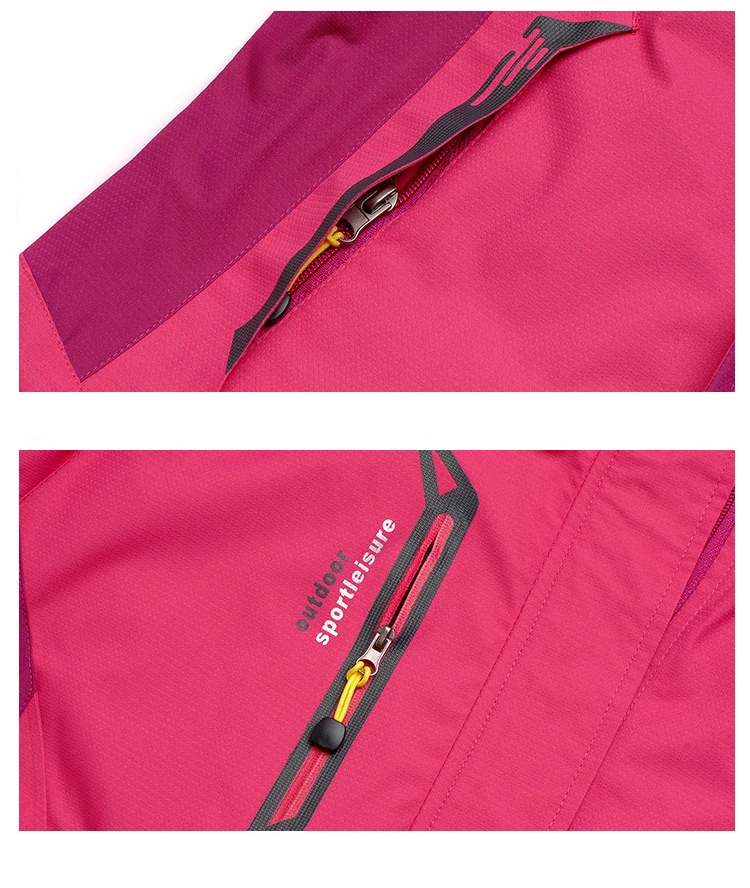 Outdoor Trekking Wanderjacke und Hose Damen Herbst Thermo Wasserdicht Winddicht Kapuzenjacken Trip Mountain Camping Sets – Detail 8