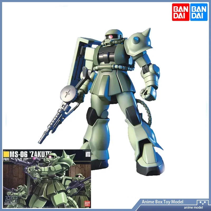 [In Stock]Original Bandai Assembled  HG MS-06 Zaku II 1/144 Gundam Mobile Suit Plastic Gundam Action Figure  Gifts