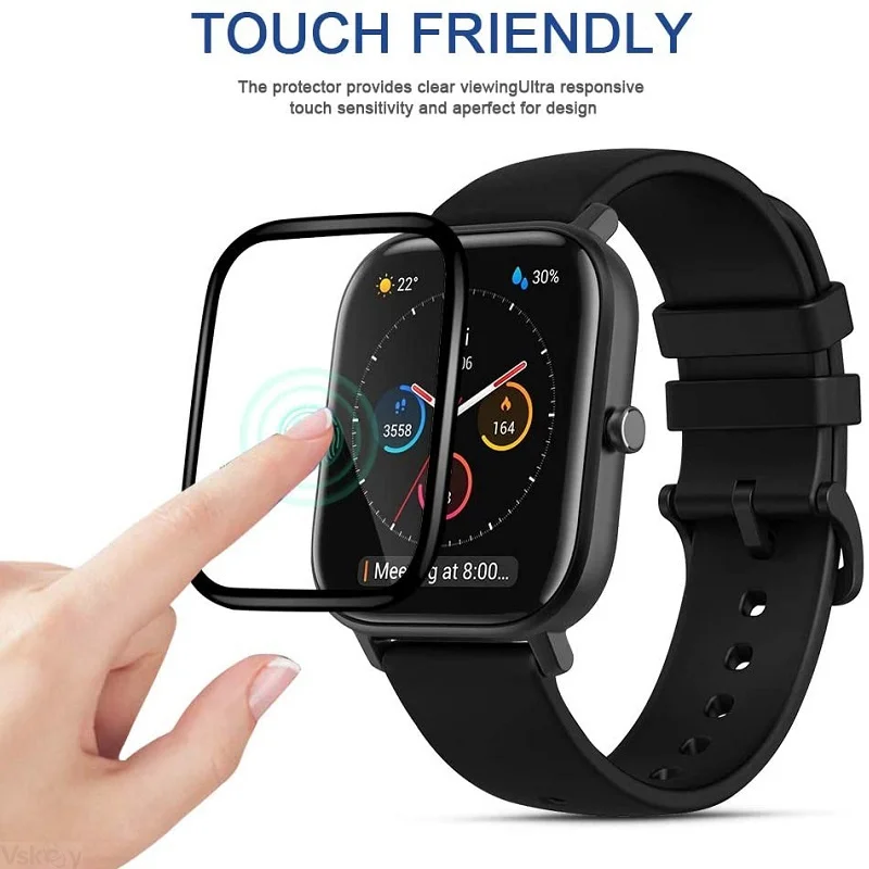 100PCS 3D Soft Screen Protector for Amazfit BIP 3 Pro Smart Watch Full Cover Scratch-proof Protective Film for Amazfit BIP3