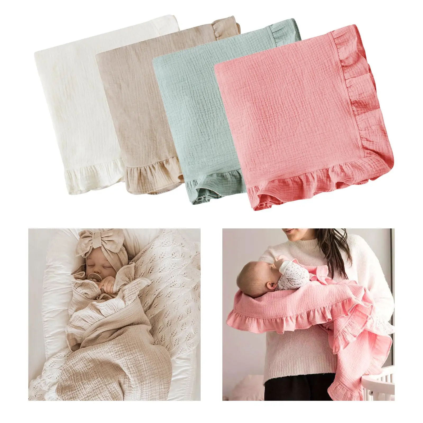 Swaddle Blanket, Crawling Blanket Air Conditioner Blanket Sleeping Bags Receiving Blanket for Props Gifts