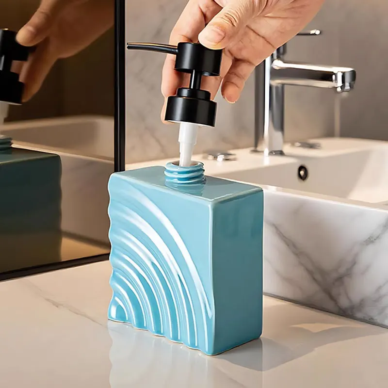 

330ml Ceramics Liquid Soap Dispensers Hand Sanitizer Hotel Home Stay Bathroom Accessories Shower Gel Shampoo Bottled Household