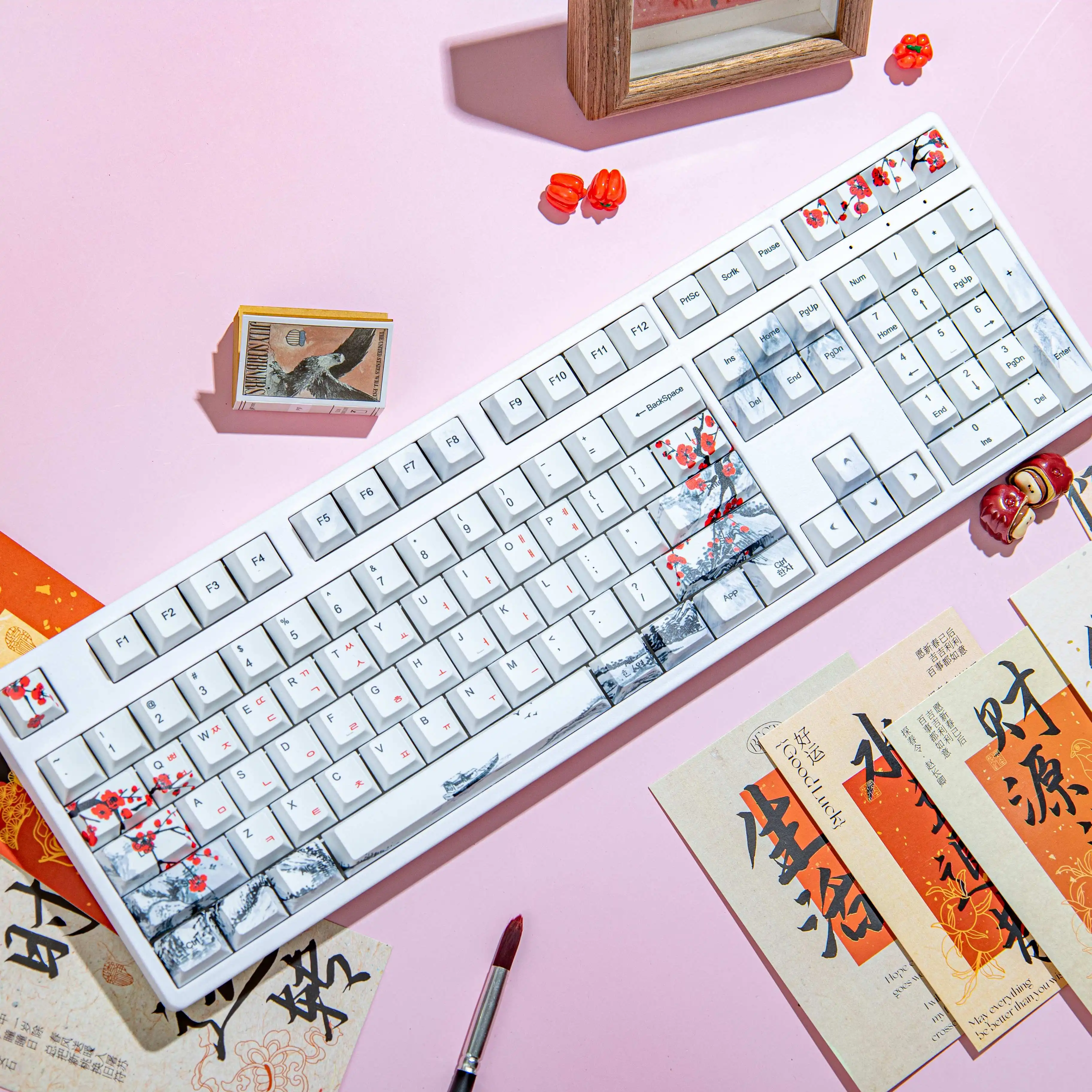 

MATHEW KC108 Korean Three Mode Mechanical Keyboard 108 Keys Layout Fullsize Silent Switch Hot Swap RGB Keyboard for Mac/Windows