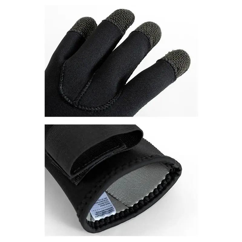 HOES-Deep Dive Underwater Spearfishing Gloves 3Mm Thickness Kevlar Reinforced Scratch Proof Skiing Diving Gloves Size L Thicken