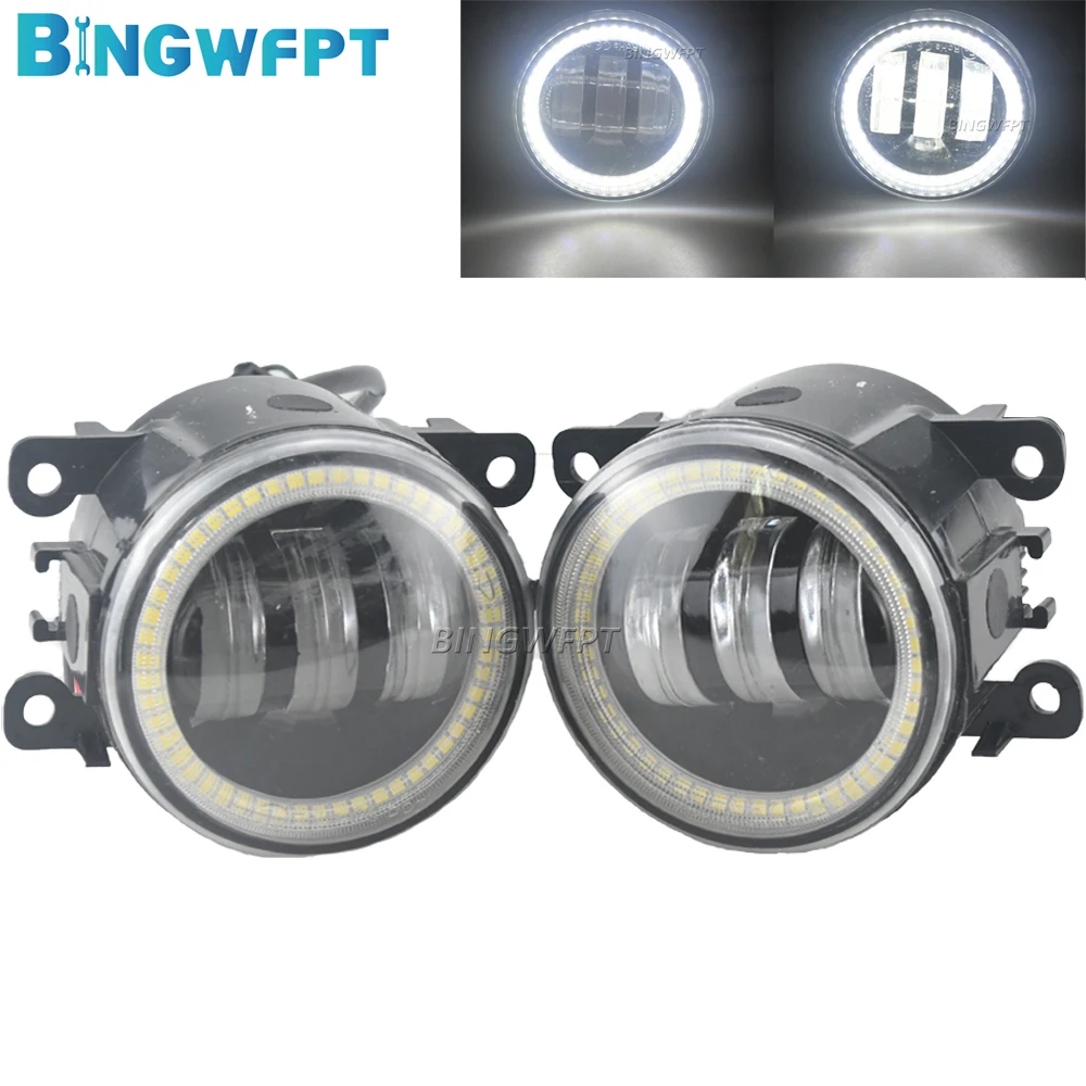 2 X Angel Eye Fog Light For Mitsubishi Outlander II CW_W Closed Off-Road Vehicle 2006-2012 Car LED Lens DRL Fog Driving Lamp H11