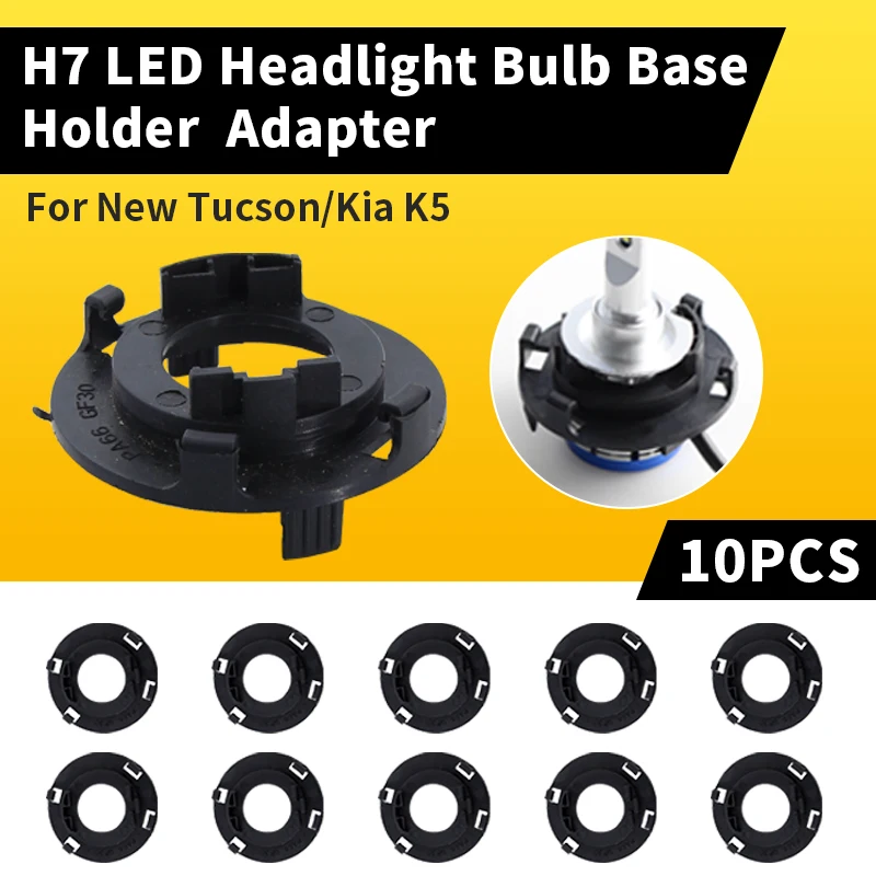10Pcs H7 LED Scheinwerfer Birne Adapter Auto Licht Halter Sockel Basis Scheinwerfer deck für Hyundai Mistra Neue Tucson KIA karneval