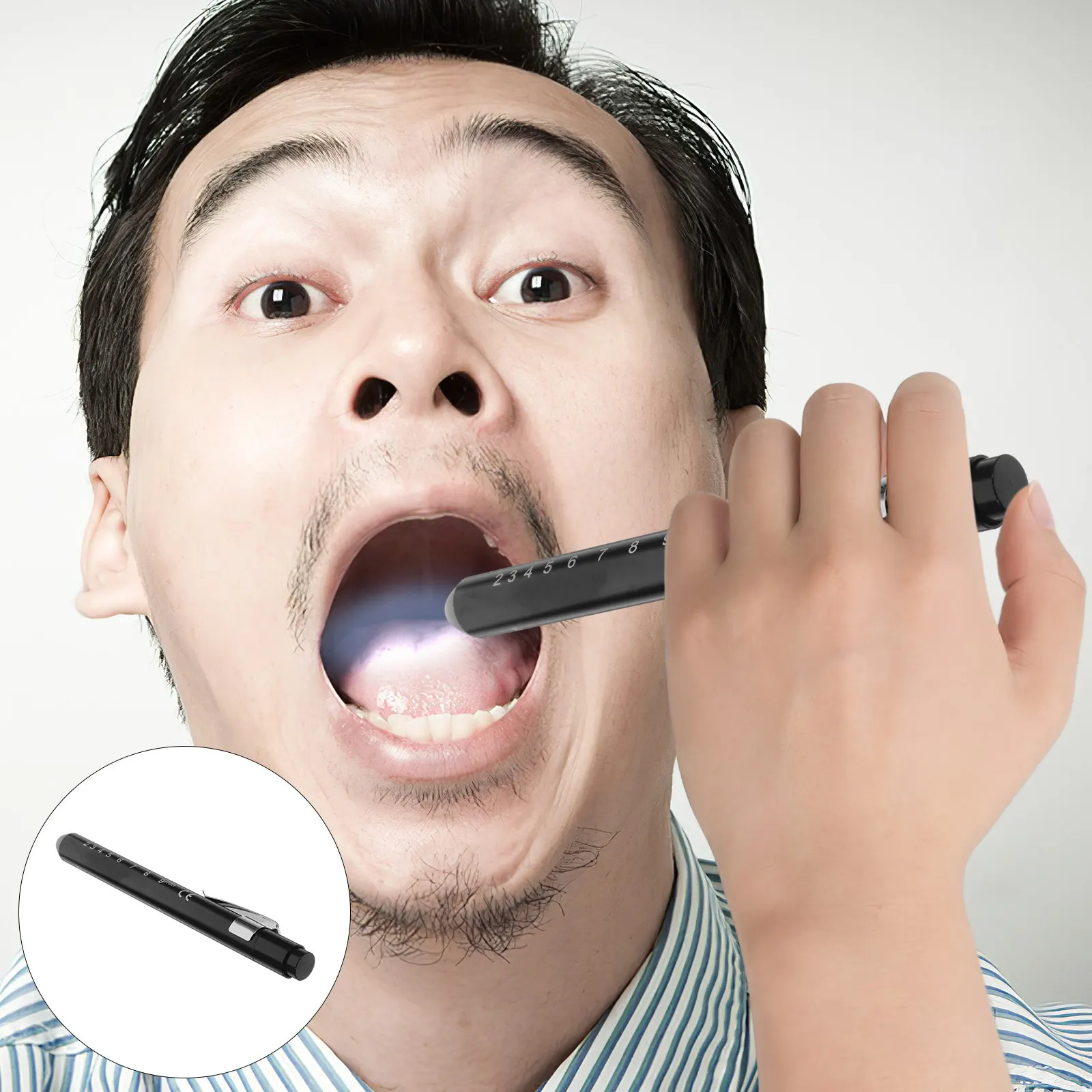 1Pcs LED for Nurses Doctors Black White Solid Alloy Body Mini Exam Lamp for Medical Teaching Ear Use