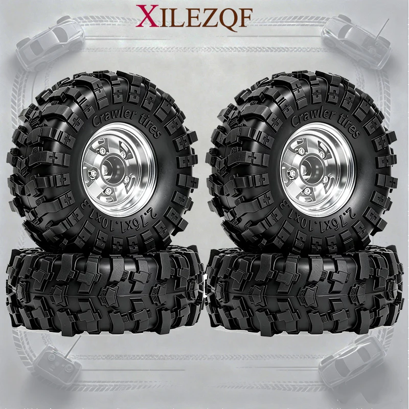 1.3 Inch Beadlock Wheel & Tire Set 7mm Hex 4Pcs for 1/18 1/24 RC Crawler Axial SCX24 TRX4M RC Car Upgrade Parts
