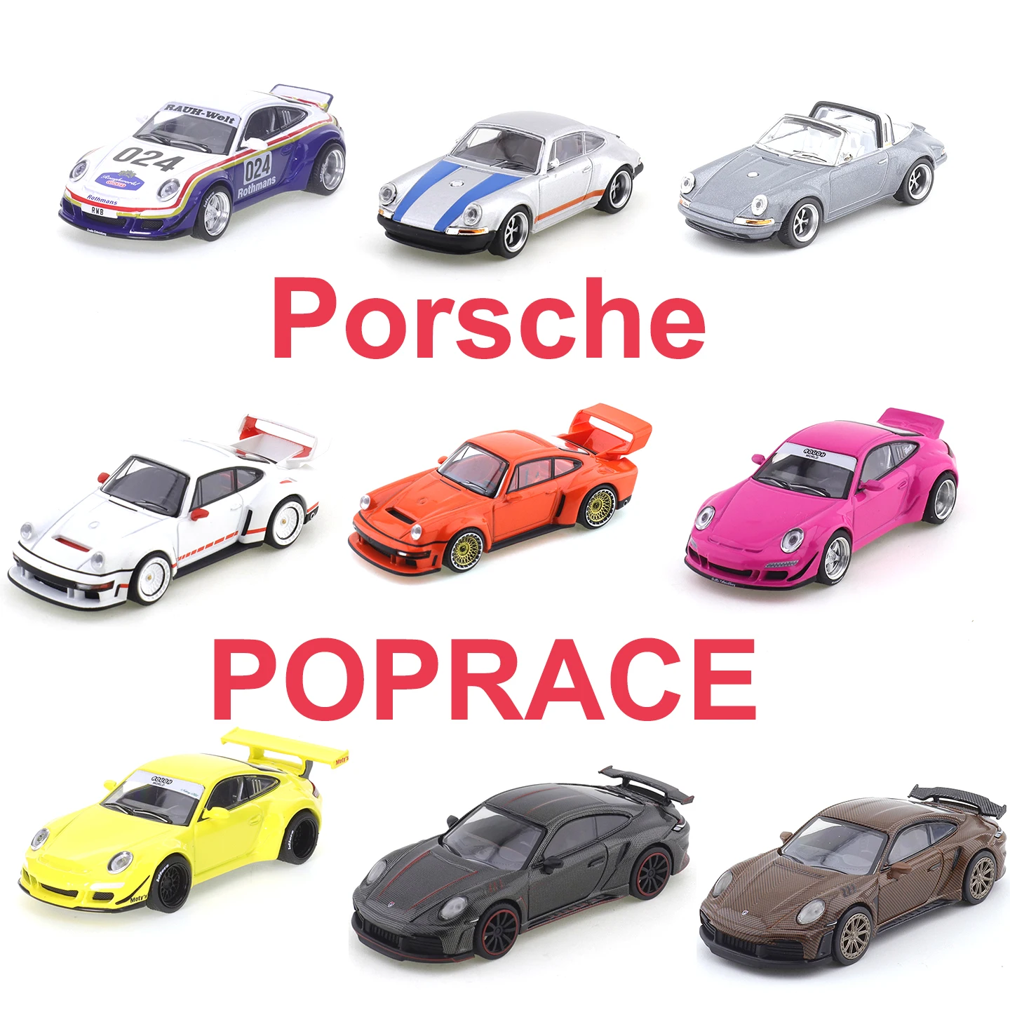 

XCARTOYS Porsche 964 Singer 997 RWB Alloy Die-cast Car Model Adult 1/64 Ornament POPRACE Boy Toy
