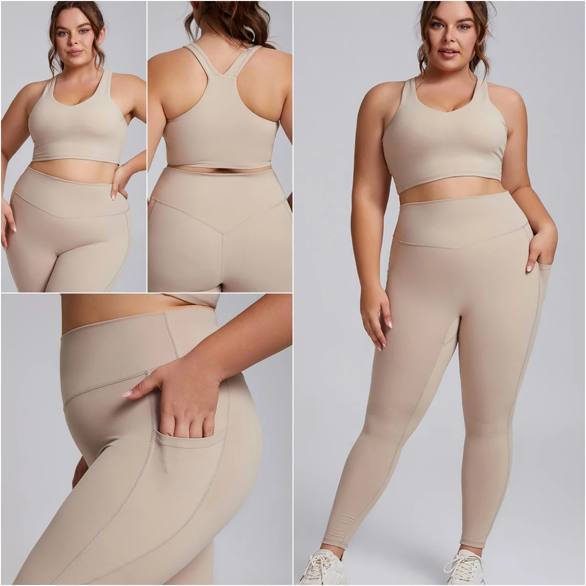 Women Yoga Set Plus Size Workout Oufit Curvy Women Sports Bra Gym Leggings Stretch Fitness Suit 3XL Plus Size Women Activewear