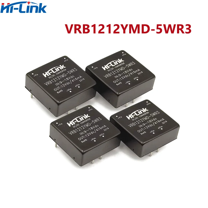 Hi-Link-VRB1205YMD-5WR3 de bajo consumo, 10 unidades/lote, DCDC, módulo de potencia aislado no regulado de 12V a 12V, 5W, SIP