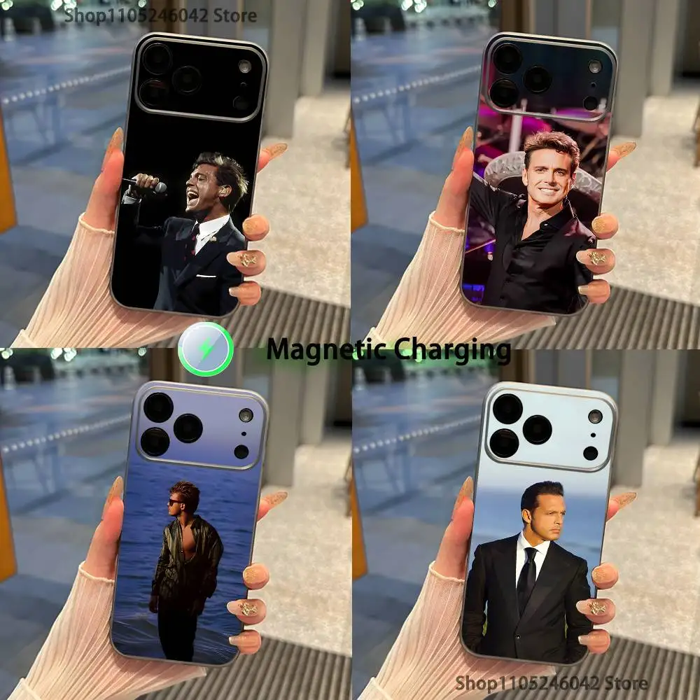 

Прозрачный серый чехол для телефона Singer Luis M-Miguel для iPhone 17,16,15,14,13,12,11, Pro, Max, Plus с магнитной беспроводной зарядкой