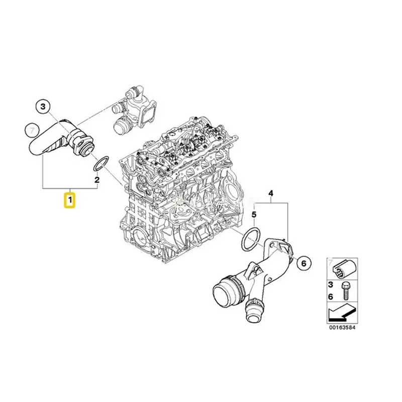 Radiator Hose Water Pipe Hose for BMW E87 E81 E88 E46 E90 E91 X3 E83 11537572158