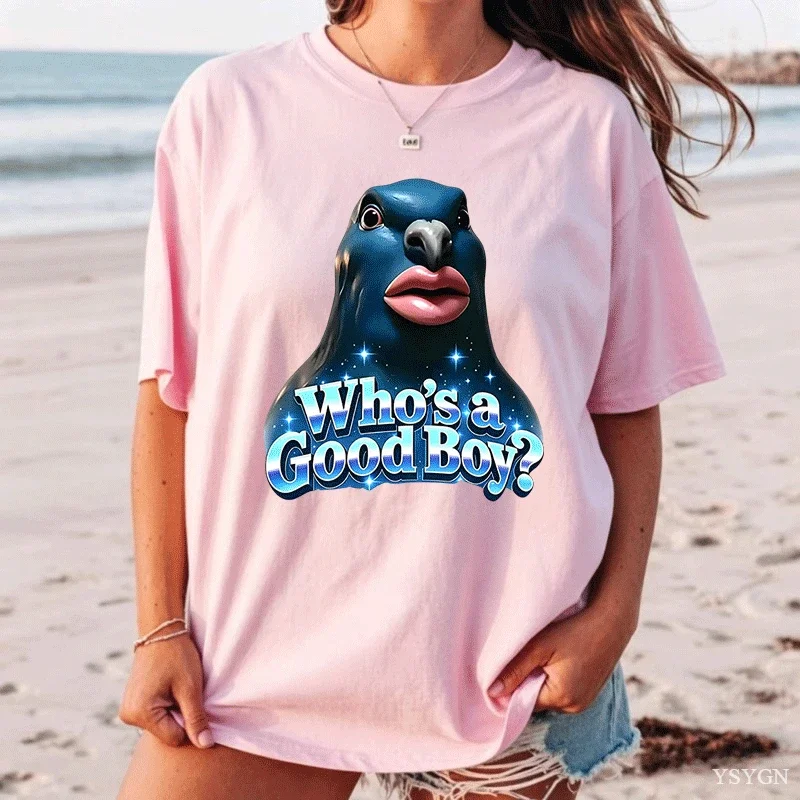 Brainrot Pigeon Whos A Good Funny Meme T-shirt Men and Women Hip-hop T-shirt Summer Short-sleeved Cotton Oversized T-shirts tops