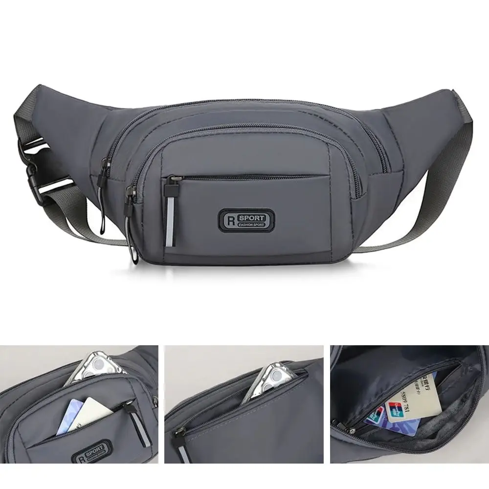 Fashion Large-capacity Men Waist Bag Casual Nylon Anti-theft Chest Bag Outdoor Travel Waterproof Sports Mobile Phone Bag