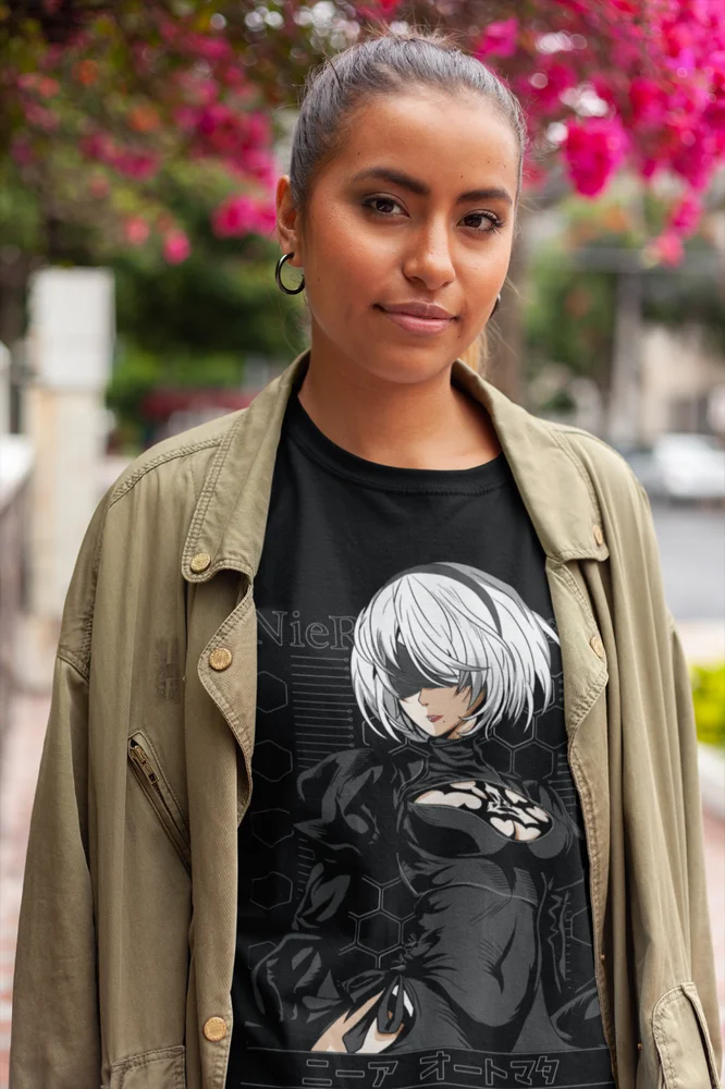 Nier Automata T-Shirt YoRHa 2B Kawaii Anime Waifu Girl Cyber Gift T-shirt