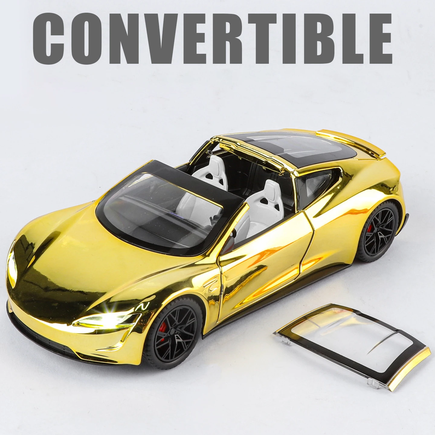 Novo 1:24 roadster supercar liga modelo de carro som e luz puxar para trás brinquedo das crianças colecionáveis presente aniversário