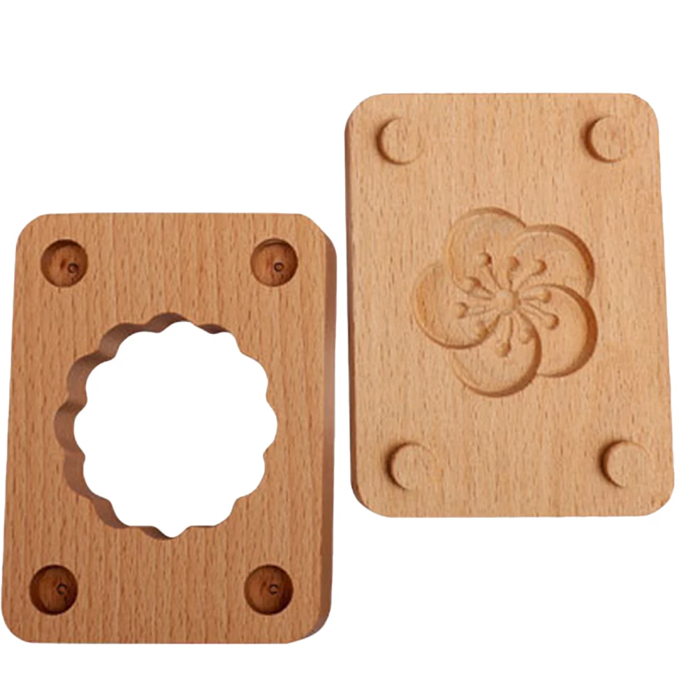 

Double Layer Wood Baking Mold Mooncake Maker H Press Cake Molds Mooncake Making Mold Wear Resistant Practical