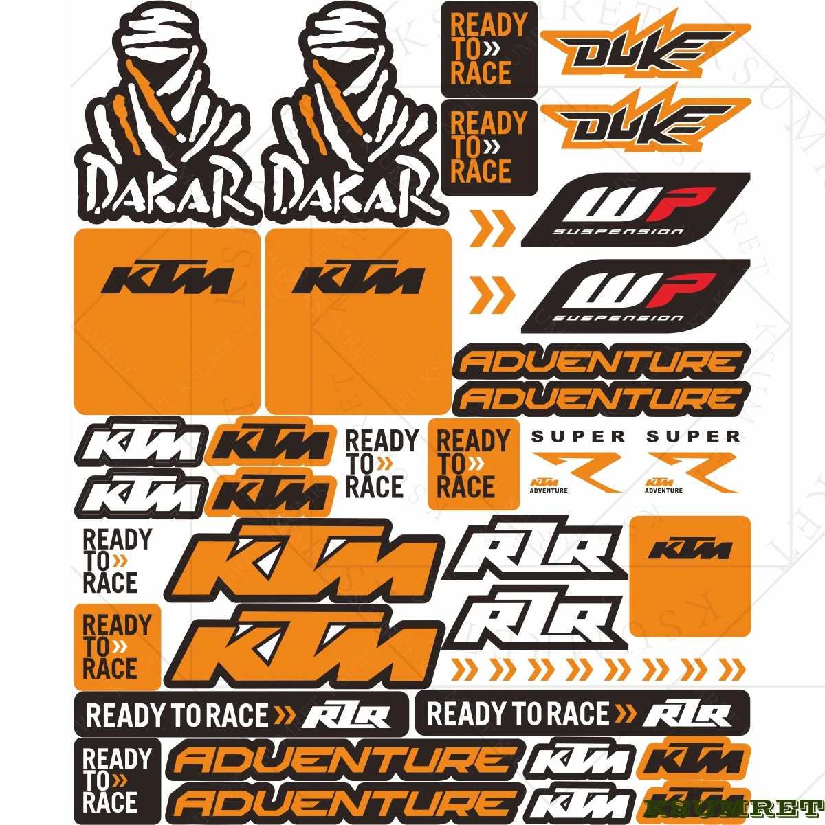 Ready To Race Ktm pegatinas calcomanías Logo Duke motocicleta Kit calcomanía