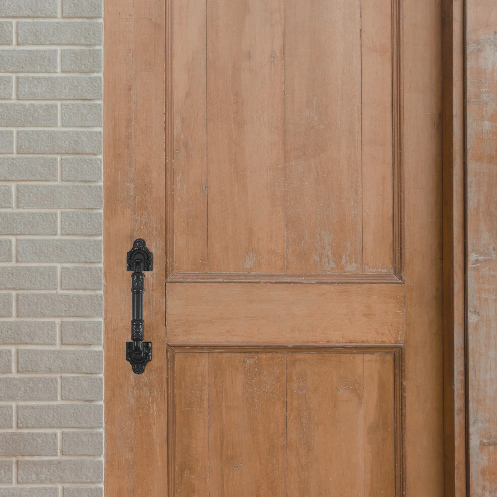 

2pcs Barn Door Pull Handle No Drill Surface Mount For Wooden Doors Vintage Black Sliding Door Pull Cabinet Hardware Handles