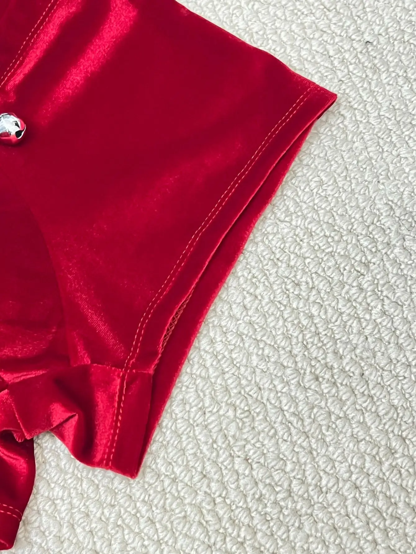 【 قبعة عيد الميلاد المجانية 】 ملابس داخلية مثيرة للرجال قطعة واحدة من المخمل عالي الجودة لعيد الميلاد، ملابس داخلية لعيد الميلاد على شكل جرس على شكل فيونكة #3