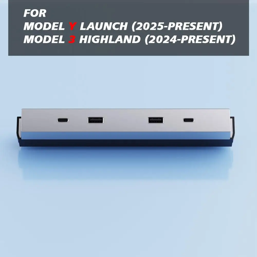 For Tesla Model 3 Highland 2024 NEW Model Y 2025 Launch Juniper 65W Expansion Dock Central Control Fast Charging Shunt USB HUB - view 2