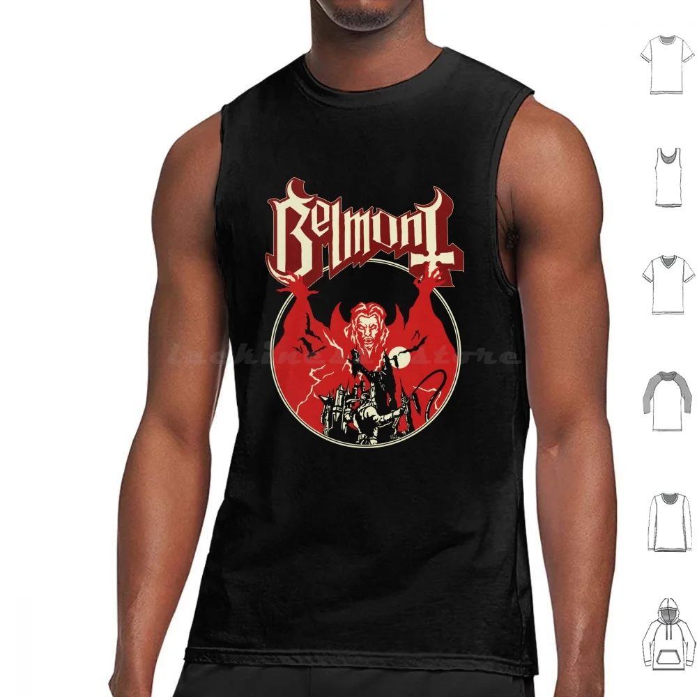 Belmont Tank Tops Vest Sleeveless Castlevania Game Retro Parody Music Metal Heavy Vampire Killer