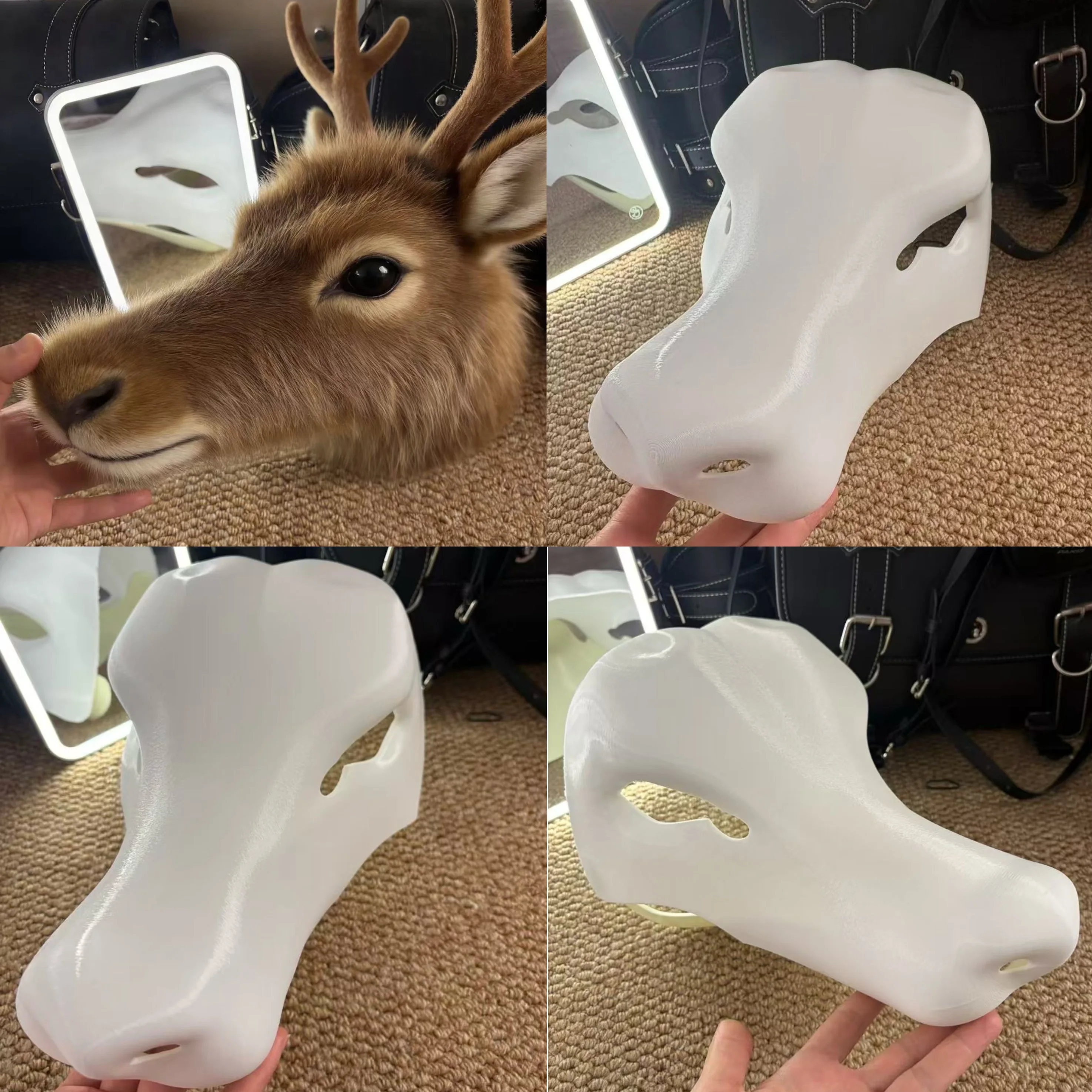 

Kemono Base Mask Elk Long Snout Fursuit Kig Serie Beast Suit 3D Printed Skull Costume DIY Accessories Cosplay Mask