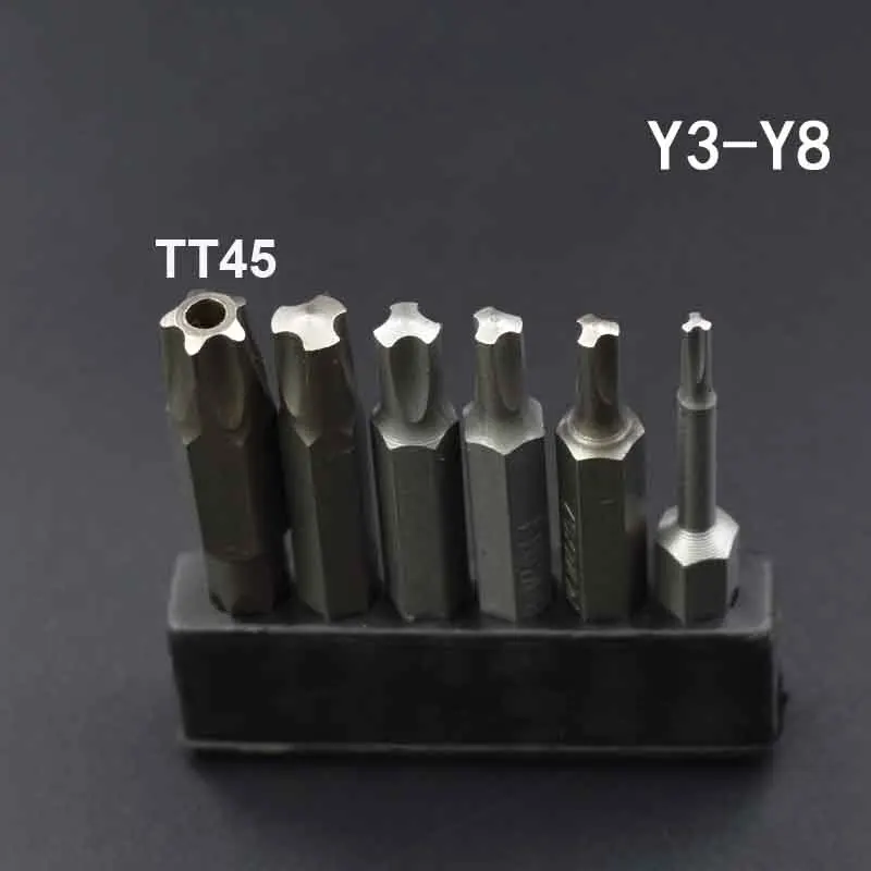 

5pcs/set Magnetic Y Shaped Screwdriver Bits For Bicycle Repair Tools Triangle Head Hex Shank Y4 Y5 Y6 Y8 And TORX TT45