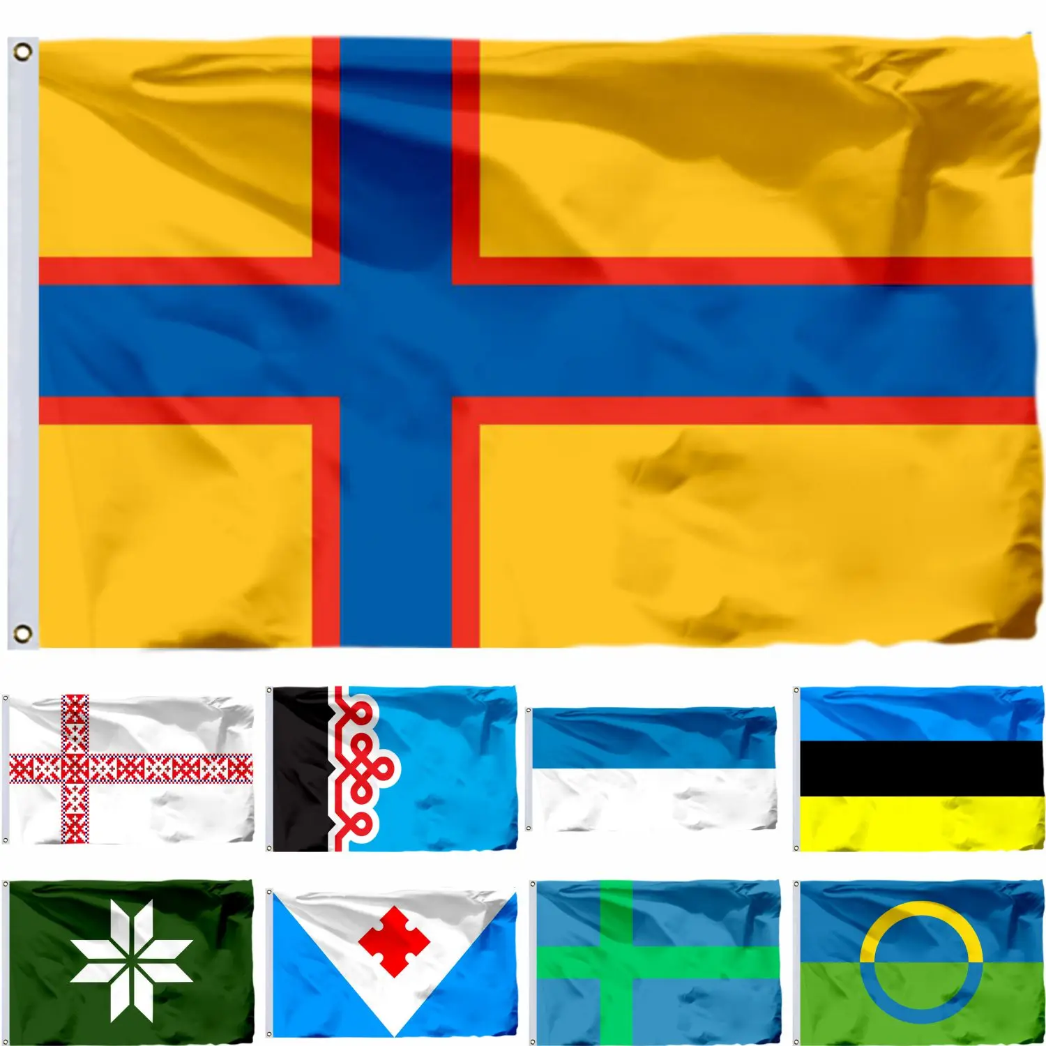 Estonia Ingrian People Flag 90x150cm Mulgimaa 3x5ft Regional and Minority Flags Setomaa Banner 21X14CM