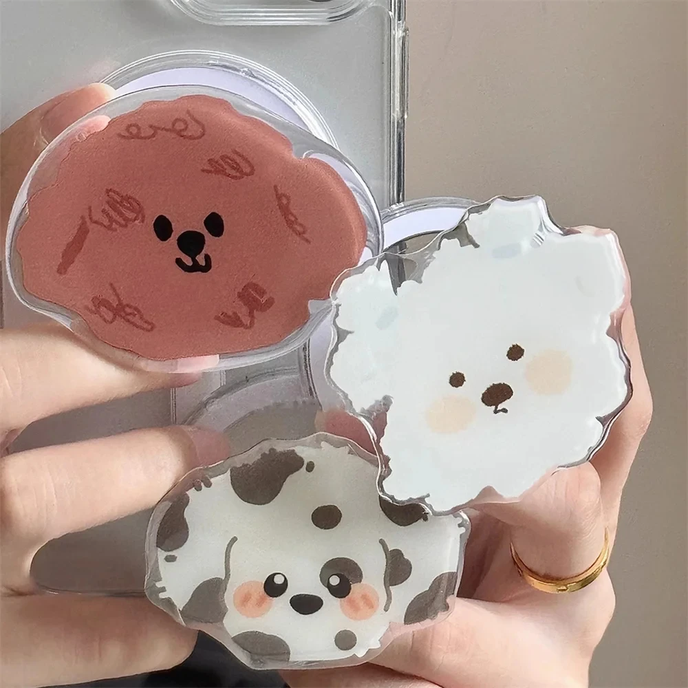 

Корейский милый мультяшный рисунок собаки для Magsafe, ручка для телефона, подставка для iPhone 16, Samsung, магнитный чехол для беспроводной зарядки, держатель