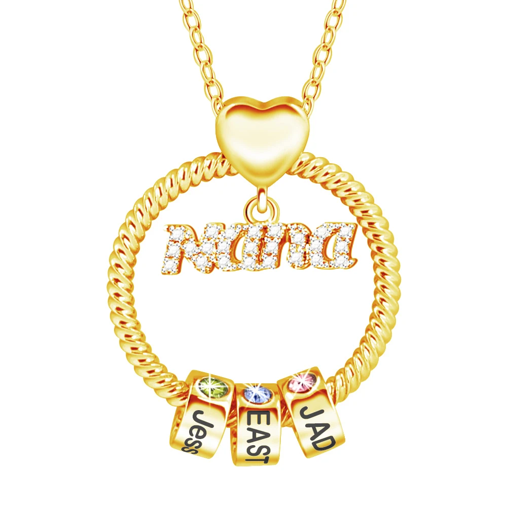 Personalisierte Familiennamen-Halskette für Maman Mamma Mama Mom Nanny GiGi Frauen-Halskette, individuelles Geschenk zum Muttertag – Detail 5
