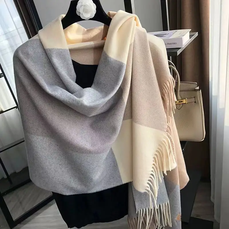 2024 Winter Fashion Must-have Cashmere Scarf for Women Outdoor Activities Warm Neck Scarves