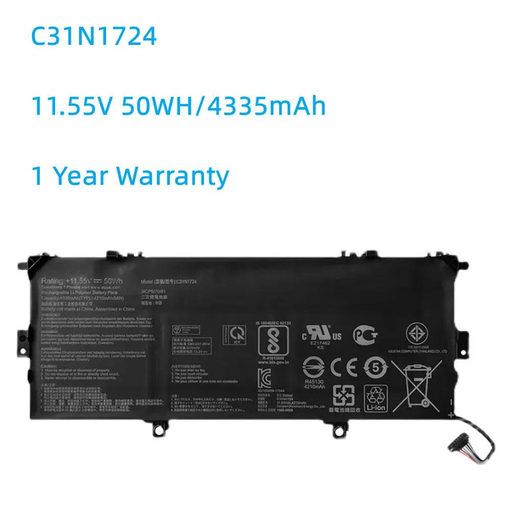 

C31N1724 11.55V 50WH Laptop Battery For ASUS ZenBook 13 UX331FA UX331FAL UX331U UX331UAL UX331UN U3100FAL