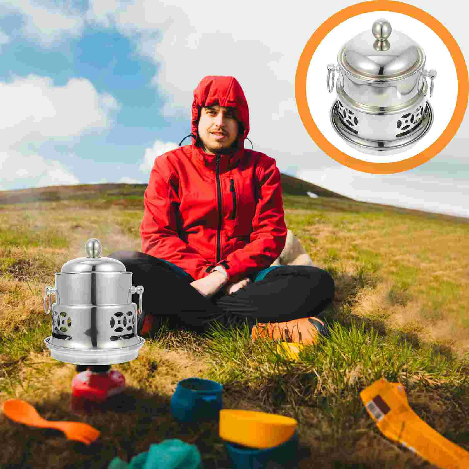 

Alcohol Stove Small Hot Pot Outdoor Travel Tableware for Camping Mini Fondue Cookware