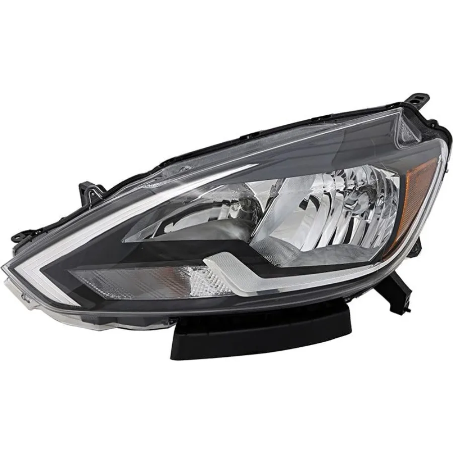 متوافق مع مصباح المصباح Nissan Sentra S FE+S SV 2016 2017 2018 2019 الهالوجين الأسود تقليم سائق الجانب الأيسر لتعزيز Nig