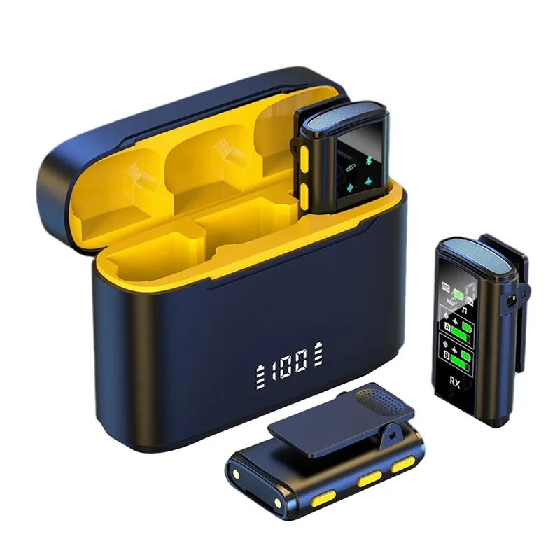 Ingenious-Wireless Lavalier Microphone Dual Noise Reduction Stereo Mic With Charging Case For Camera Smartphone Live Streaming