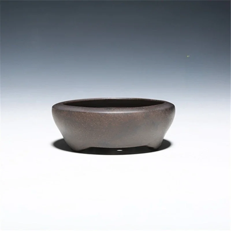 Unglazed Bonsai BowlShaped Vasos, Yixing Areia Roxa, Bacia Clássica para Jardim, Planta Flowerpot, Pequeno