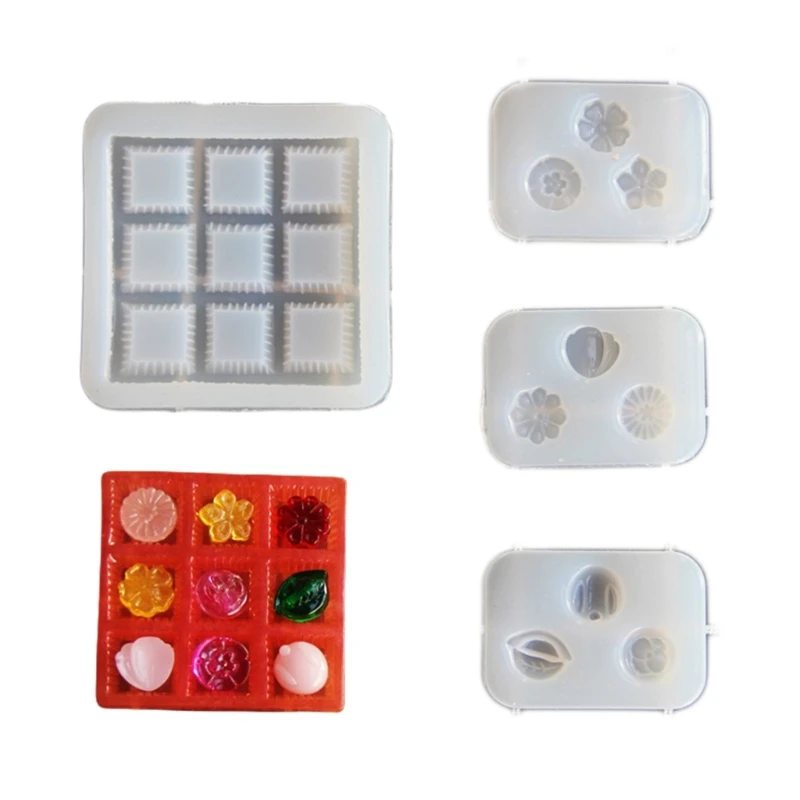 

4pcs Sturdy Silicone Molds For Miniature Pastry Box Crafting And DIY Creation 97QE