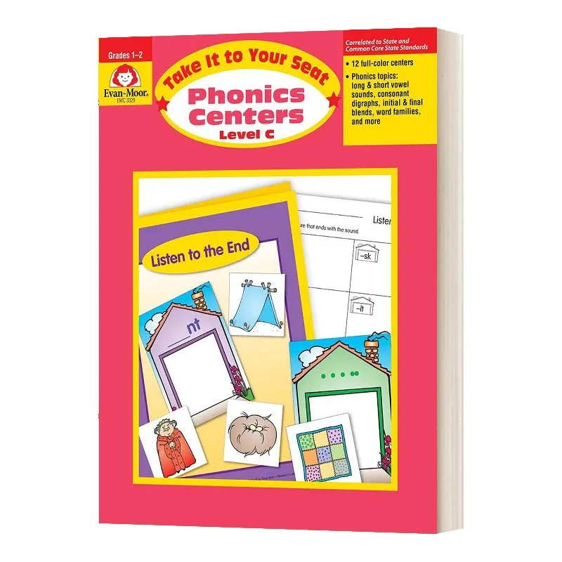 

Evan-Moor Take It to Your Seat Phonics Centers, Grades 1-2 Workbook,aged 7 8 9 10, English book 9781557999825