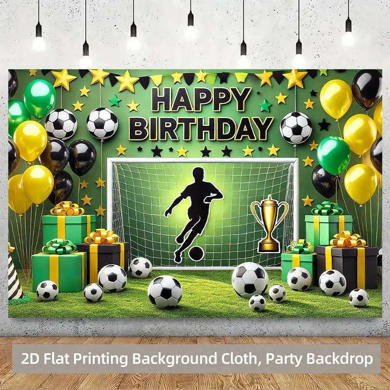 2D-Flachdruck-Hintergrundbanner 1 Stück, Hintergrundtuch für Fußball-Geburtstagsparty-Dekoration, multifunktionales Fotografie-Hintergrundtuch – Detail 8