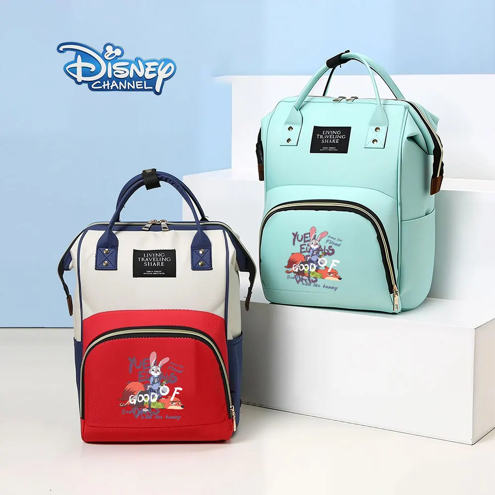 

Disney Zootopia Judy Hopps Nylon Backpack for Women Large Diaper Bag with Insulated Pocket Travel Mommy Bag