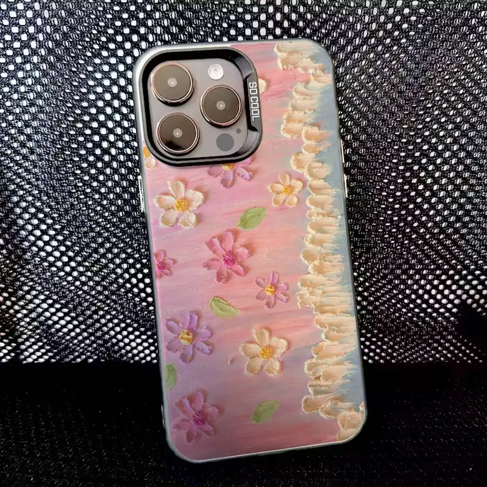 حافظة هاتف ريترو مطلية بزيت لهاتف آيفون 17,16,15,14,13,12,X,8,Pro,Max,Plus,E,SE4,Air,Mini IMD أسود غير لامع #5