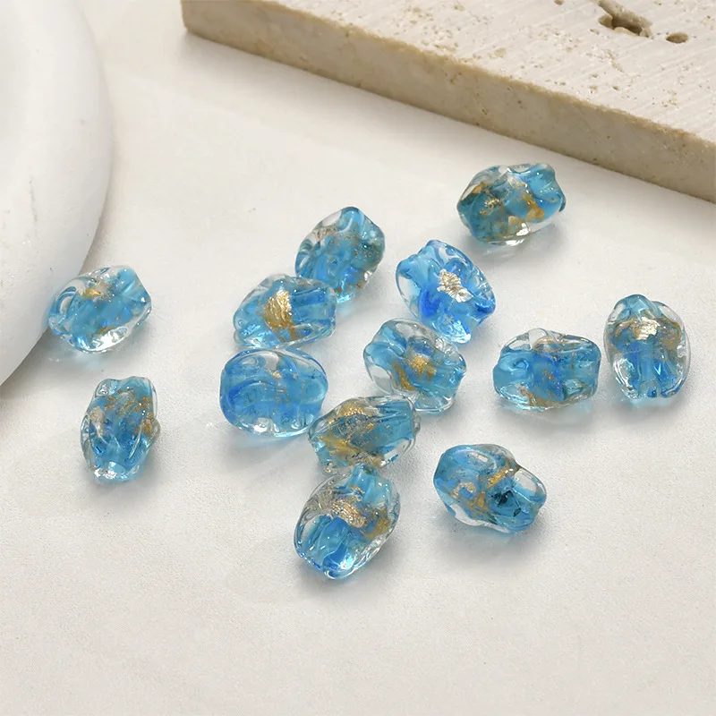 10Pcs 10x14mm Irregular Shape Handmade Lampwork Glass Beads For DIY Jewelry Making Bracelet Necklace Earring Bracelets Accessory