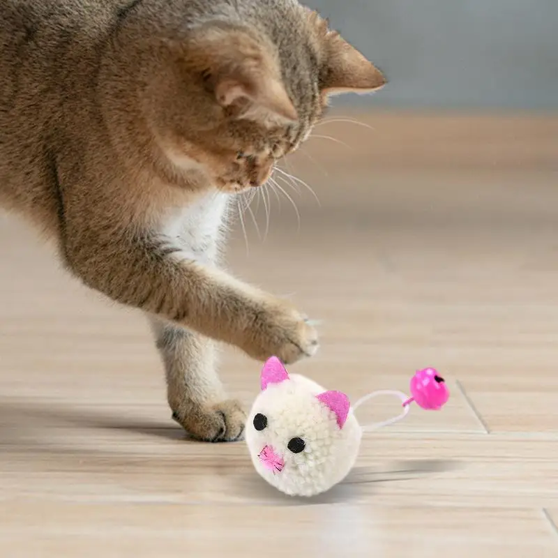 Mice Toys For Cats Play Toy With Bells Bite Resistant Plush Shaped Toy For Indoor Cats Exercise