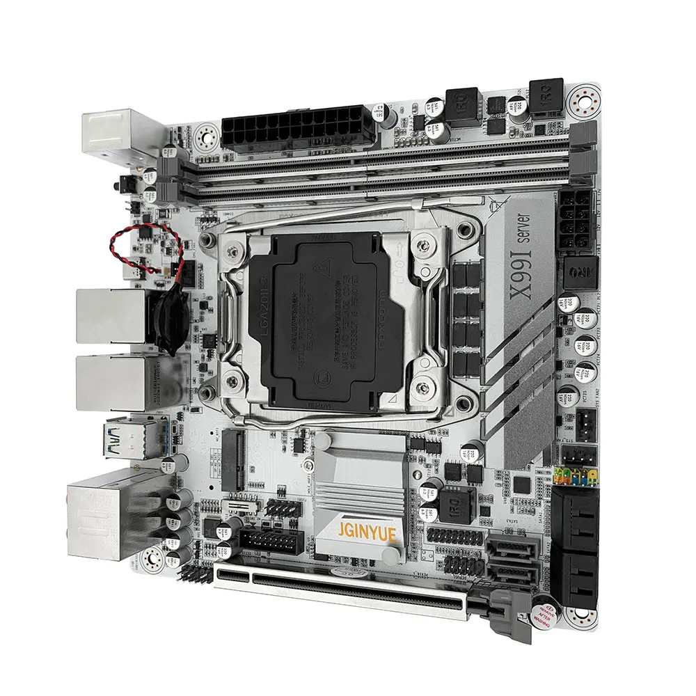 JGINYUE X99 itx motherboard LGA 2011-3 supports Xeon E5 V3 V4 CPU processor DDR4 ECC RAM 2.5G network card  X99i server