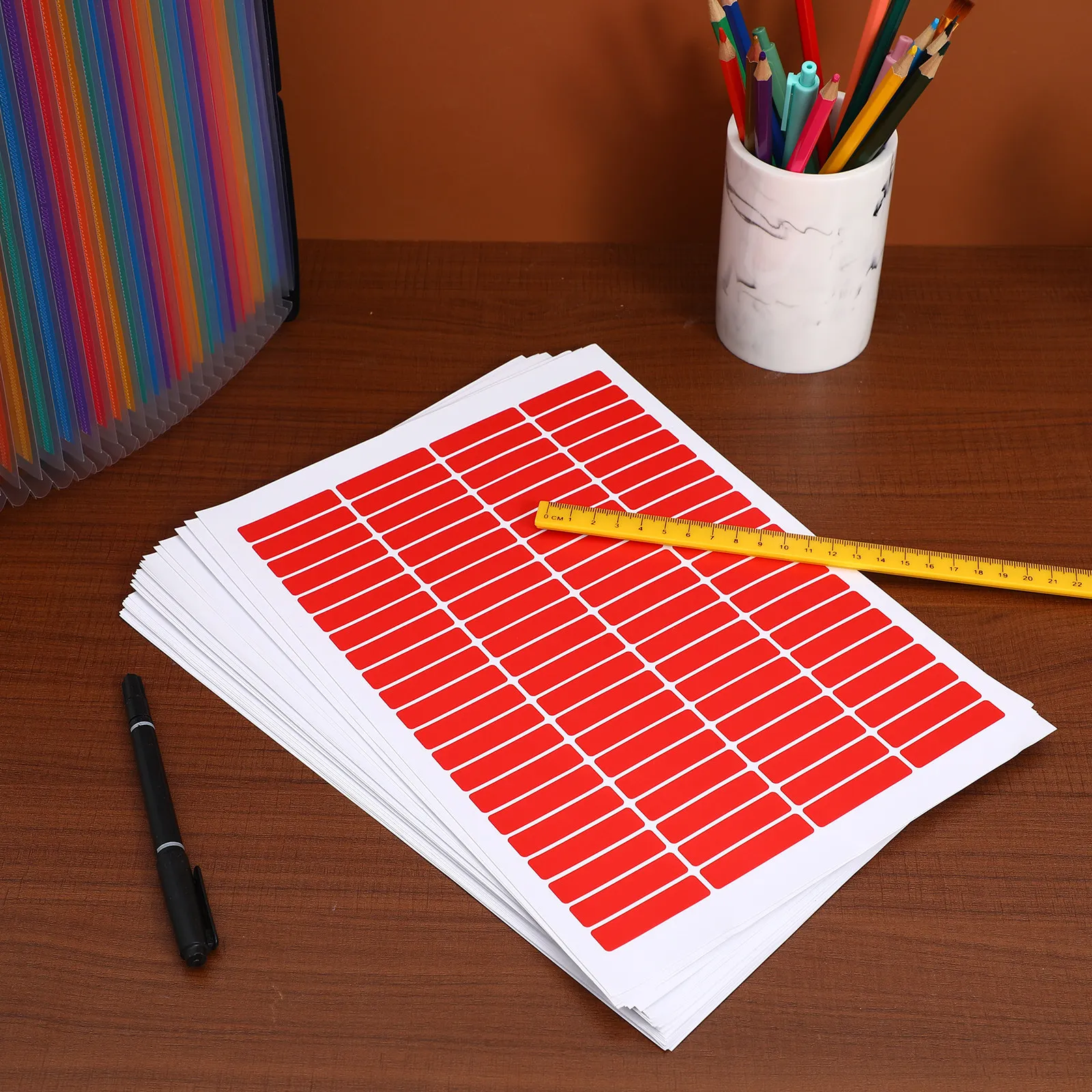 

30 Sheets Bright Colorful Self Stick Label Stickers Easy to Write on Strong Adhesion for Office School Home Organization