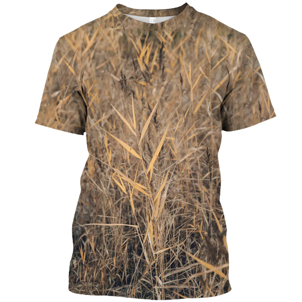 Outdoor Camouflage Jungle Camo Summer Men\'s T-shirt Fun O-neck Quick Dry Loose Hunting Tough Guy Personality Short Sleeve Top