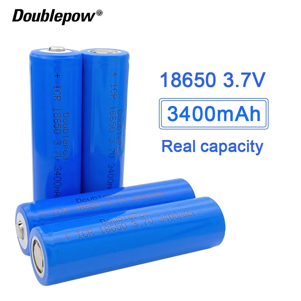 NEW Original Doublepow 18650 Battery 3.7V 3400mah 18650 Lithium Rechargeable Battery for Flashlight Etc
