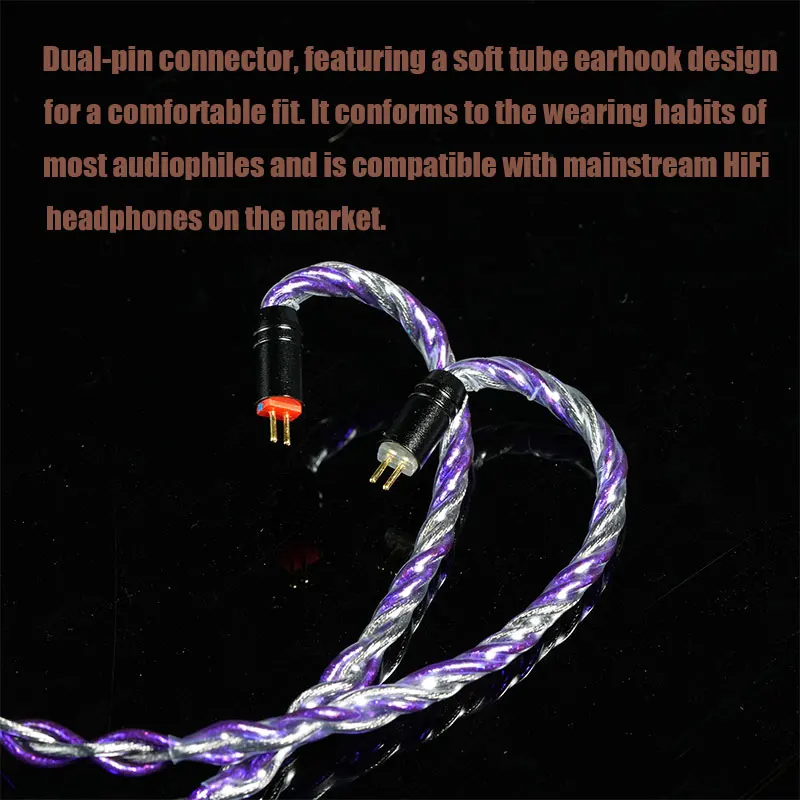 IvipQ-335 In-Ear-Monitor-Kabel (IEM), hochwertiges Mehrkern-Kopfhörer-Upgrade-Kabel, geeignet für MMCX/2pin/Dual 3.5/IE900 – Detail 7